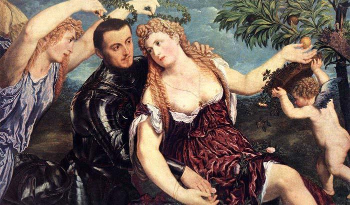 Paris Bordone Allegory with Lovers oil painting image